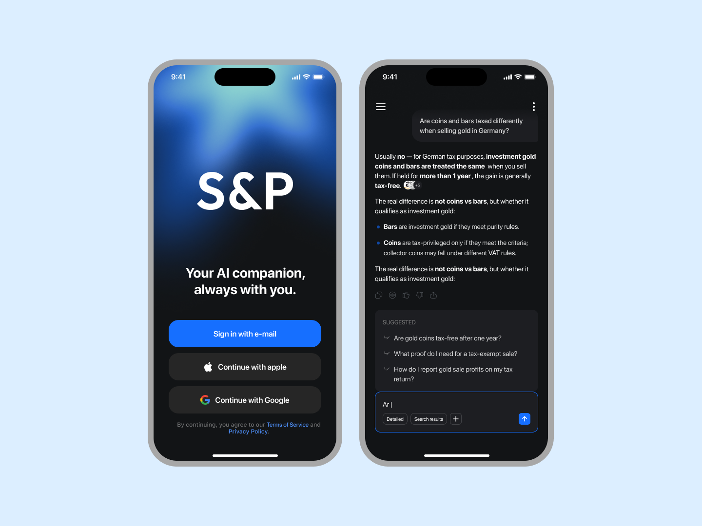 Альтернативный визуальный концепт S&P Chat